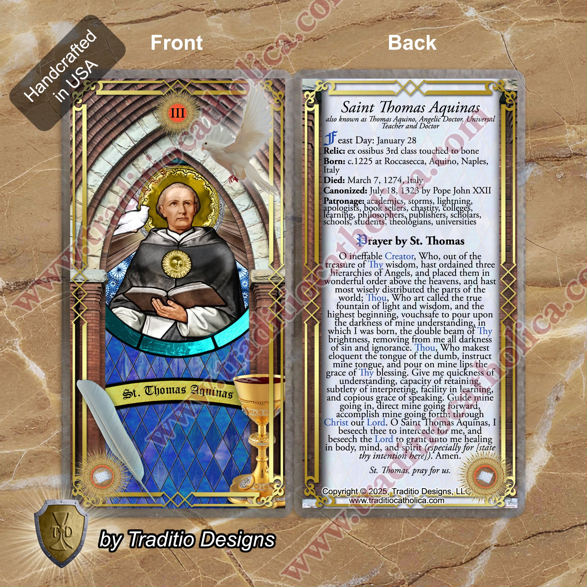 St. Thomas Aquinas Relic Anointing Oil | Learning Disabilities, Neurological Health & Digestion | Oil or Card Set