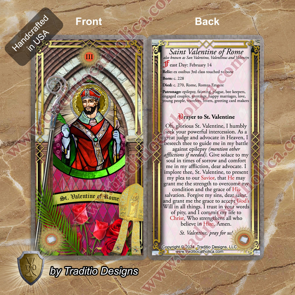 St. Valentine of Rome Relic Anointing Oil | Epilepsy, Fainting & Fertility | Oil or Card Set