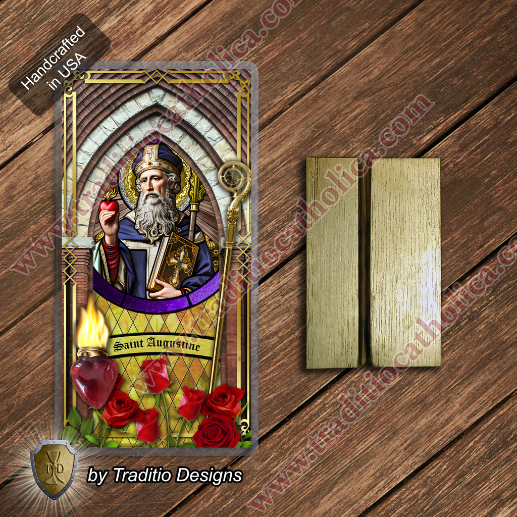 St. Augustine | Sore Eyes, Sore Throats & Recovery from Vice | Laminated Stained Glass Design