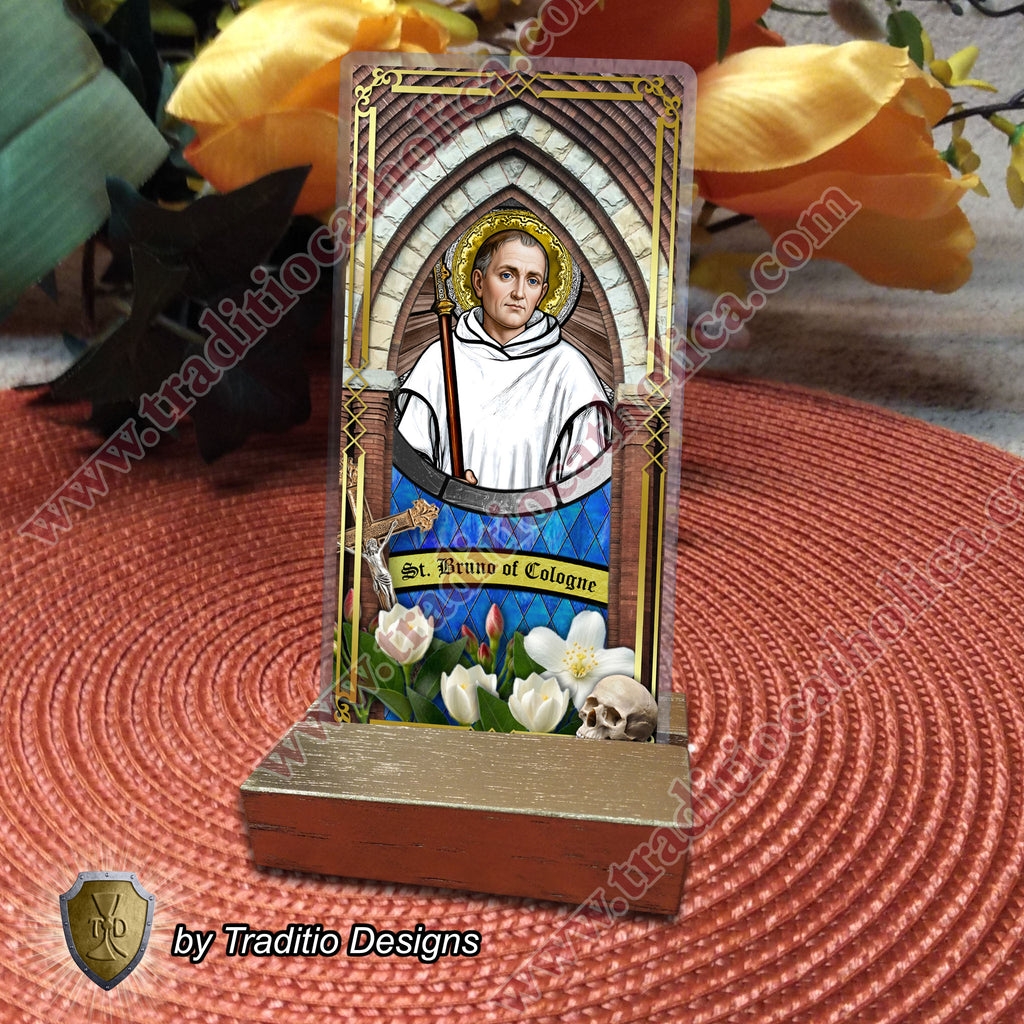 St. Bruno | Spiritual Oppression, Peace of Mind & Sensory Healing | Laminated Stained Glass Design