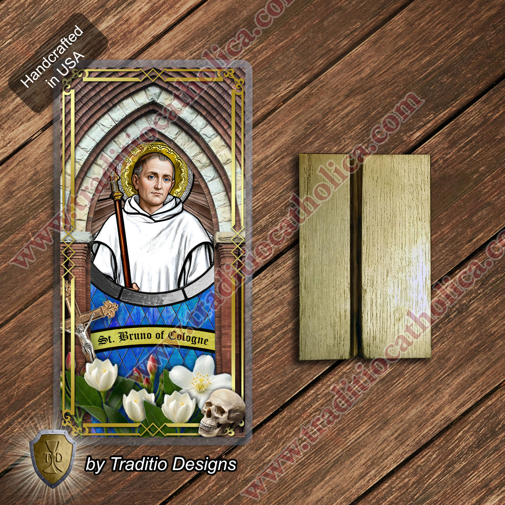 St. Bruno | Spiritual Oppression, Peace of Mind & Sensory Healing | Laminated Stained Glass Design