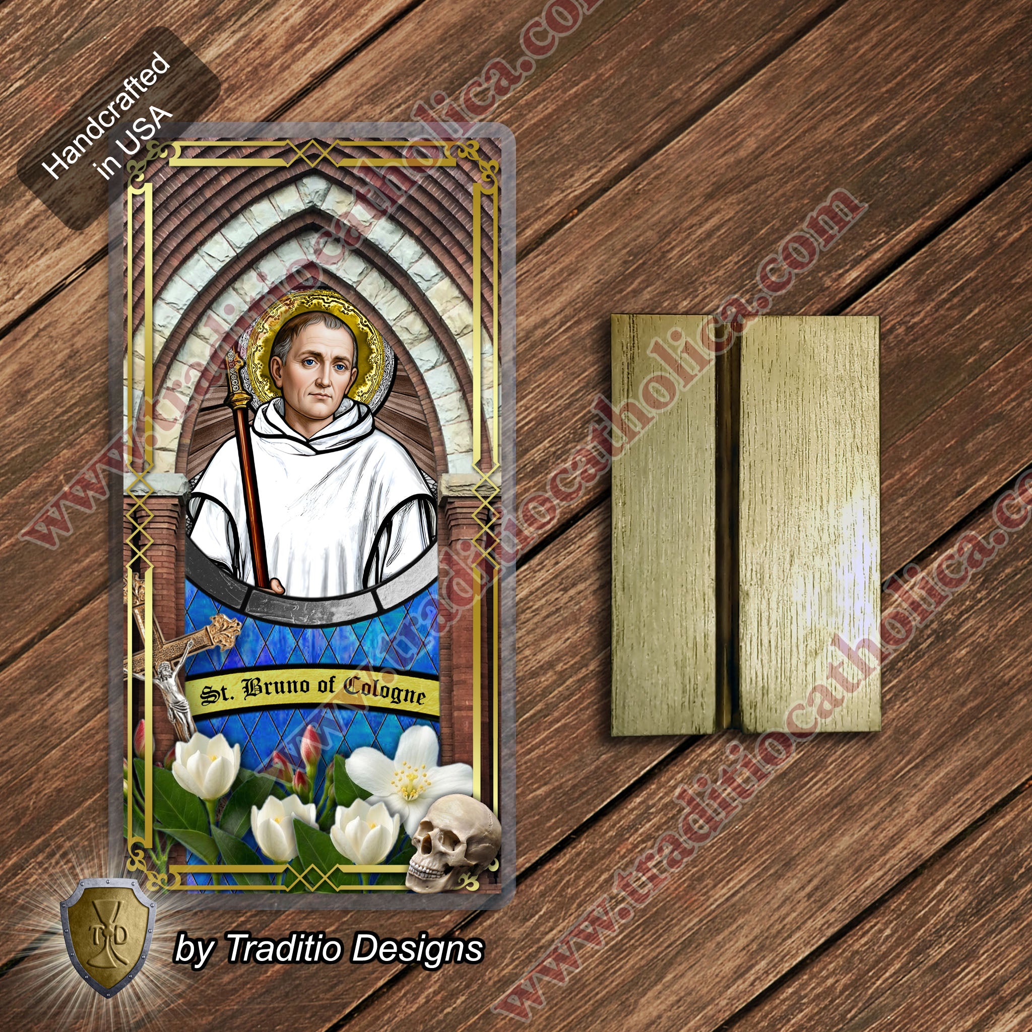 St. Bruno | Spiritual Oppression, Peace of Mind & Sensory Healing | Laminated Stained Glass Design