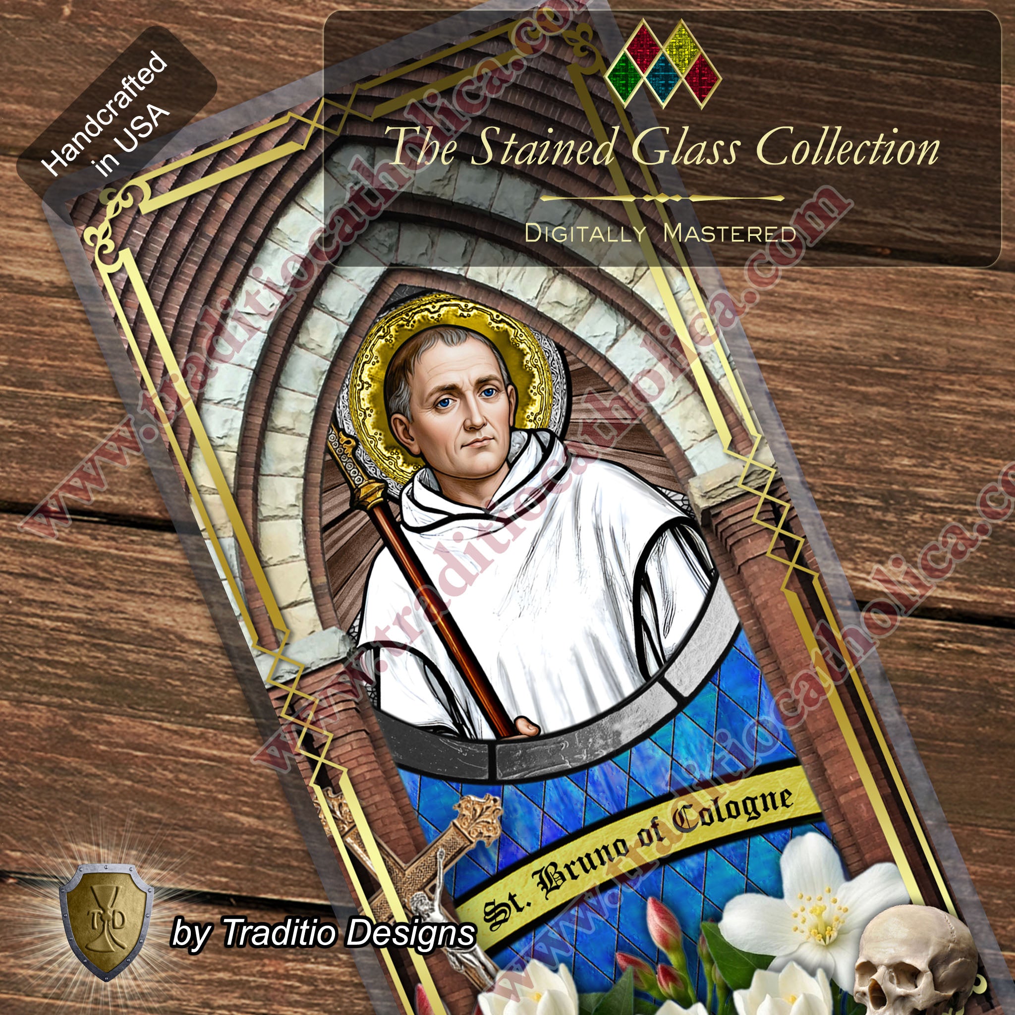St. Bruno | Spiritual Oppression, Peace of Mind & Sensory Healing | Laminated Stained Glass Design