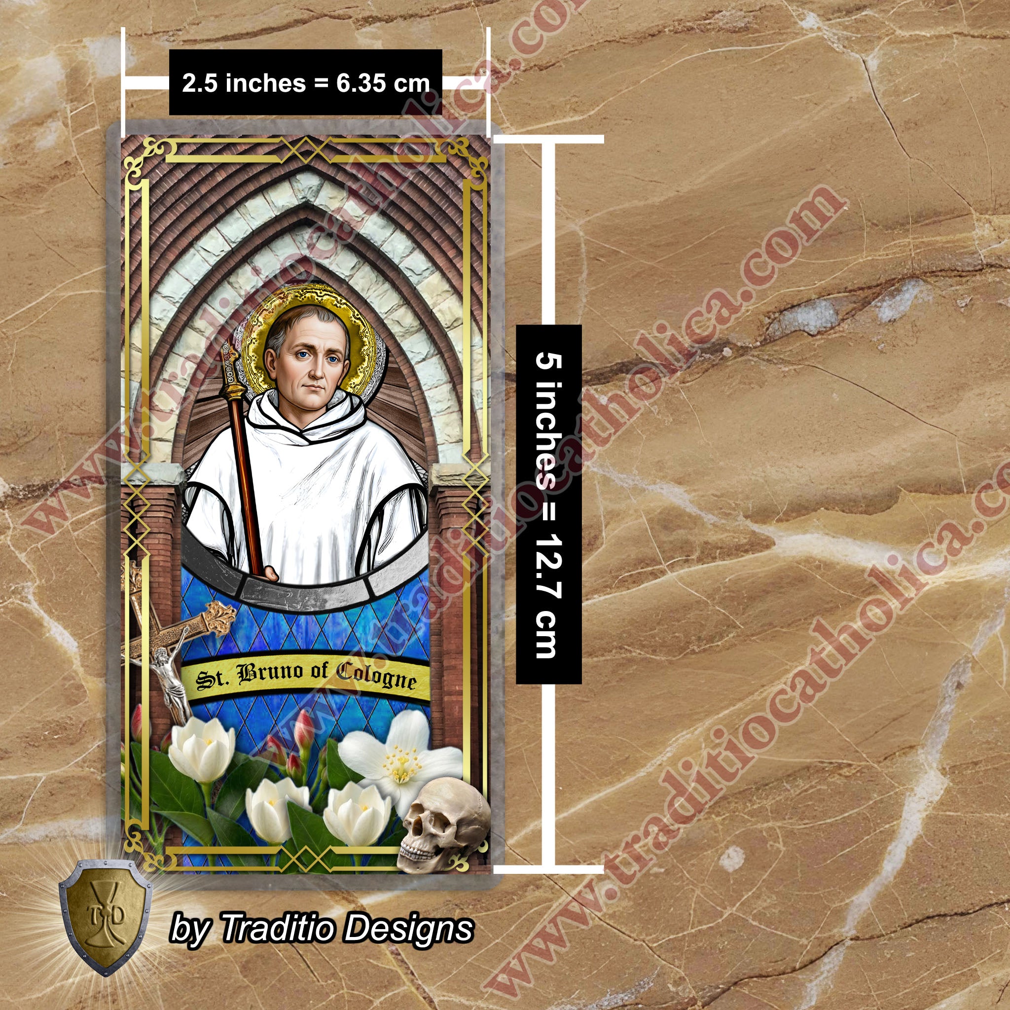 St. Bruno | Spiritual Oppression, Peace of Mind & Sensory Healing | Laminated Stained Glass Design