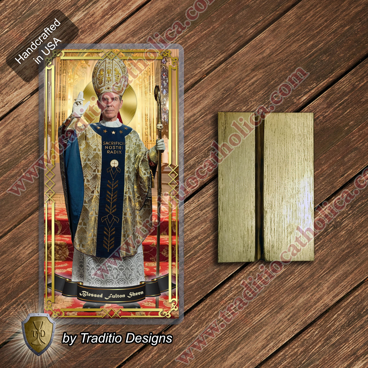 Bl. Fulton J. Sheen Prayer Card | Infant Health, Heart Relief & Broadcasters | Laminated Episcopal Portrait Design