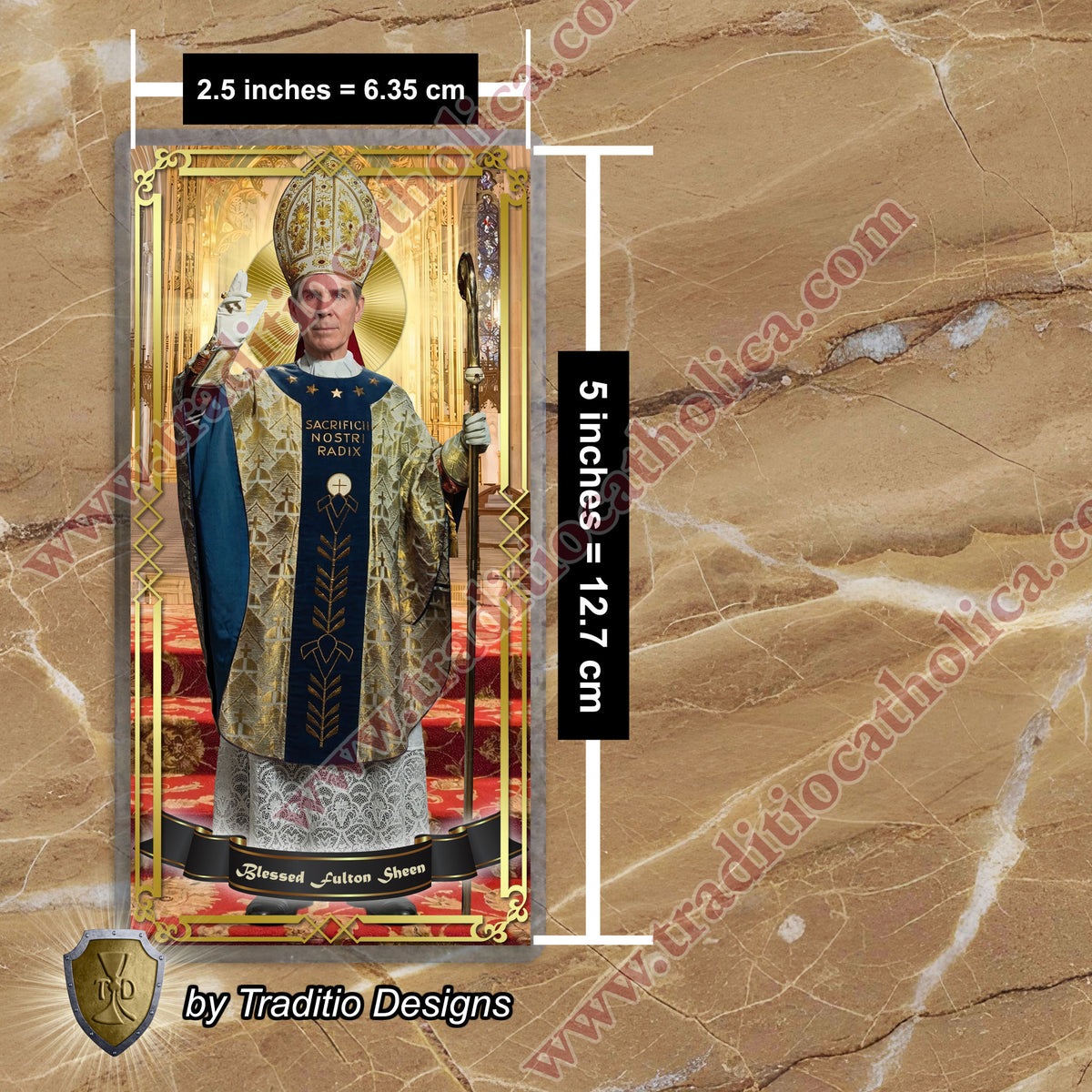 Bl. Fulton J. Sheen Prayer Card | Infant Health, Heart Relief & Broadcasters | Laminated Episcopal Portrait Design