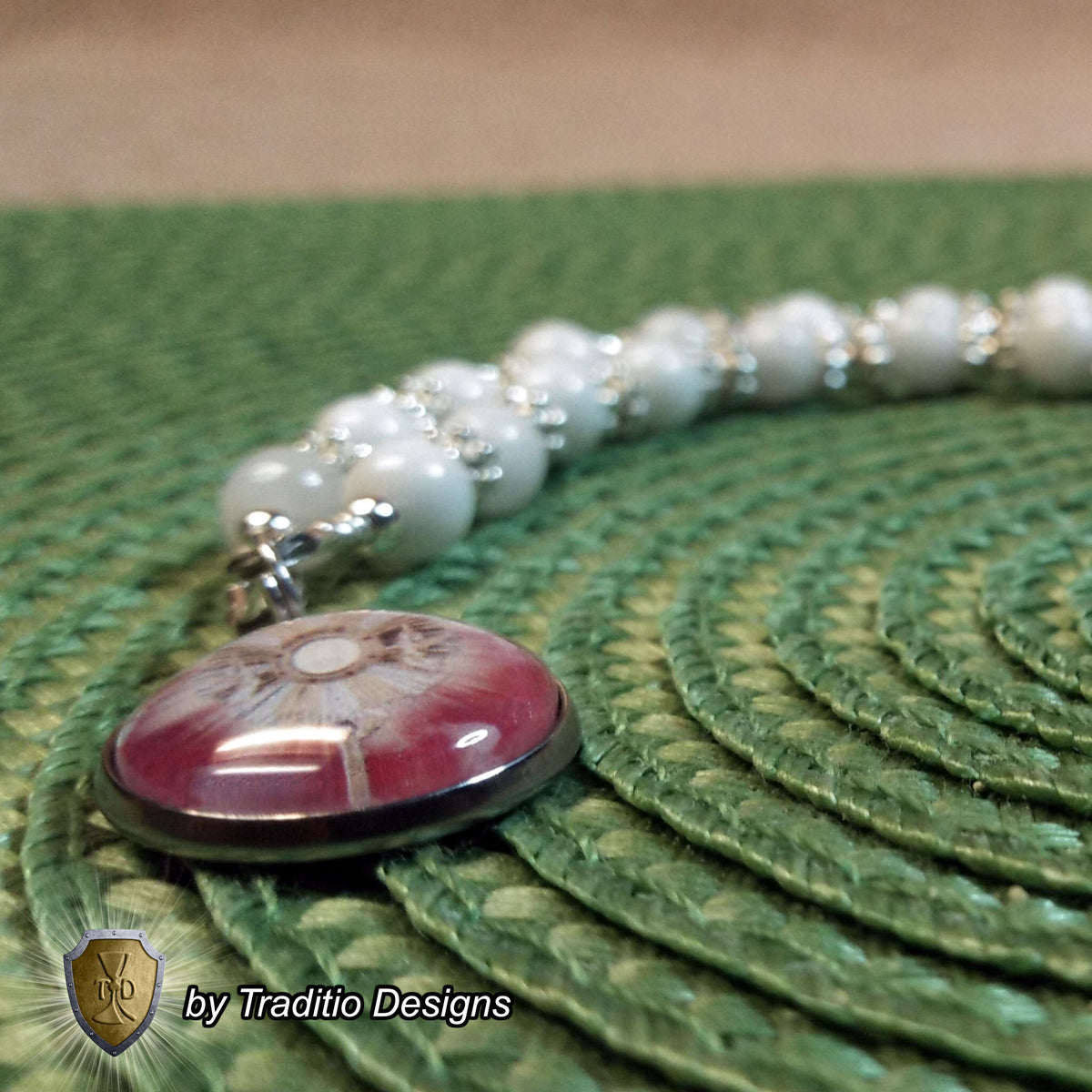 Most Blessed Sacrament Limited Edition Majestic Relic Chaplet | Healing of Mind, Body & Spirit | Alabaster Stones | 3rd Class Relic of Christ's Life & Passion | Includes Instruction Prayer Card