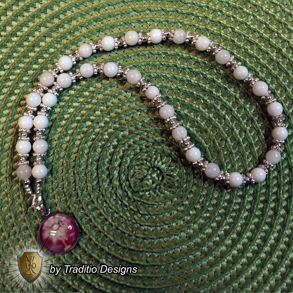 Most Blessed Sacrament Limited Edition Majestic Relic Chaplet | Healing of Mind, Body & Spirit | Alabaster Stones | 3rd Class Relic of Christ's Life & Passion | Includes Instruction Prayer Card