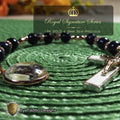 Our Lady of Czestochowa Limited Edition Royal Relic Chaplet | 18K Rose Gold Plated Crucifix | Deep Blue Sandstone | 3rd Class Relic | Includes Instruction Prayer Card