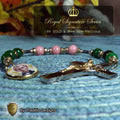 St. Peregrine Anti-Cancer Royal Limited Edition Relic Chaplet | 18K Gold Plated Crucifix | Healing of Cancer & Skin Diseases | Green Jade & Pink Jade Stones | 3rd Class Relic | Includes Instruction Prayer Card