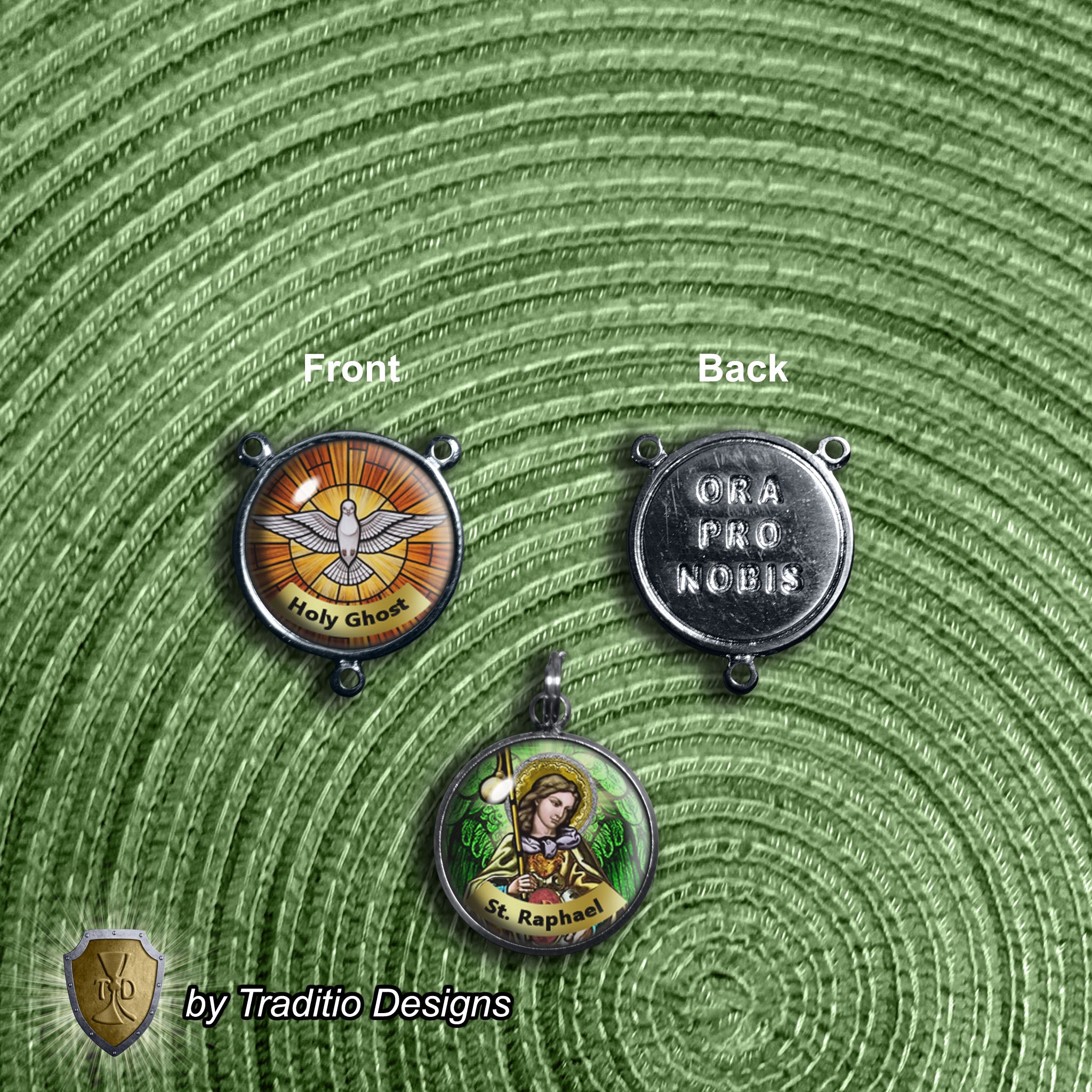 St. Raphael the Archangel Royal Limited Edition Chaplet | Green Fire Agate & Turquoise | God’s Holy Healer | Includes Instruction Prayer Card