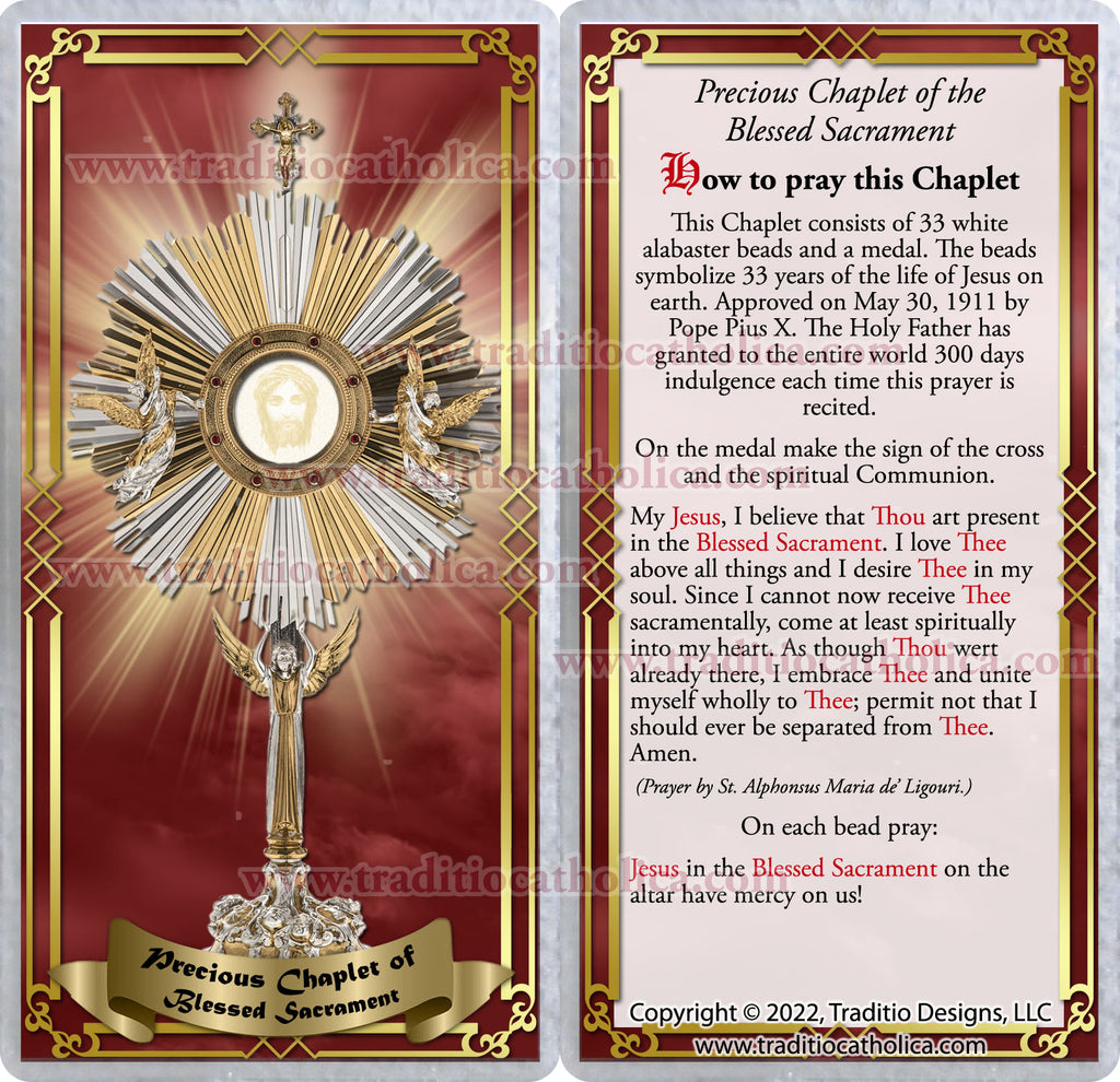 Most Blessed Sacrament Limited Edition Majestic Relic Chaplet | Healing of Mind, Body & Spirit | Alabaster Stones | 3rd Class Relic of Christ's Life & Passion | Includes Instruction Prayer Card