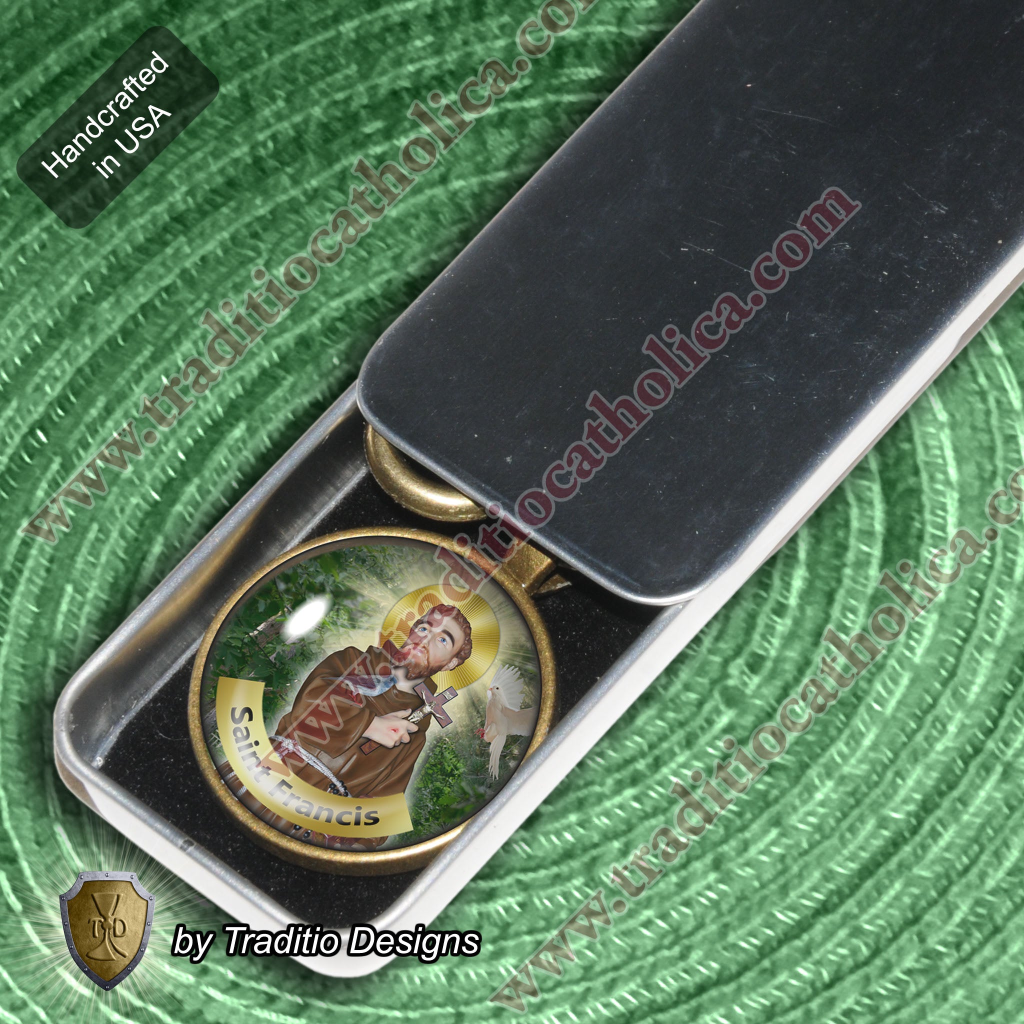 St. Francis of Assisi Keychain | Bronze Glass Edition | Patron of Animals | Handcrafted Devotional Art