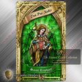 St. Raphael the Archangel Flexible Rectangular Magnet | Stained Glass Gold Edition | 2.5 x 4-inch Devotional Art