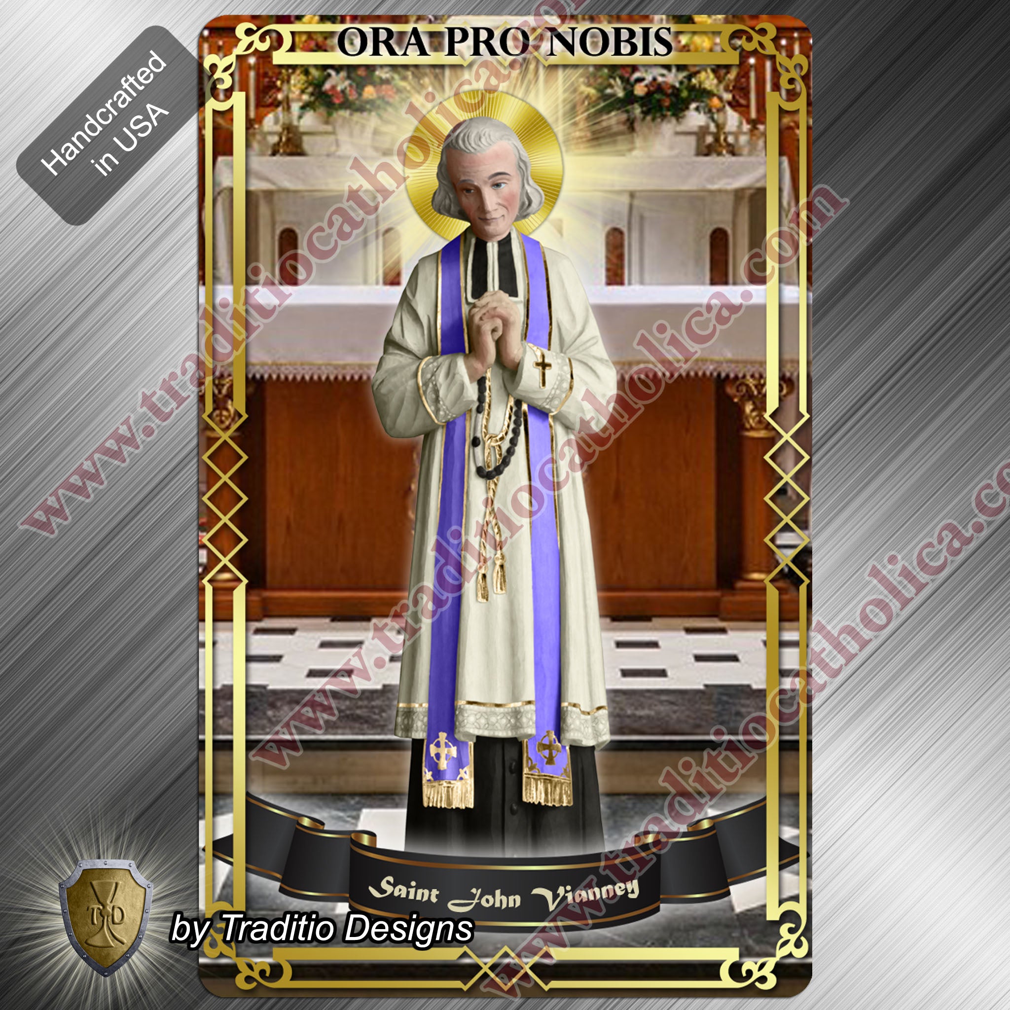 St. John Vianney Flexible Rectangular Magnet | Statue Art Edition | 2.5 x 4-inch Devotional Art