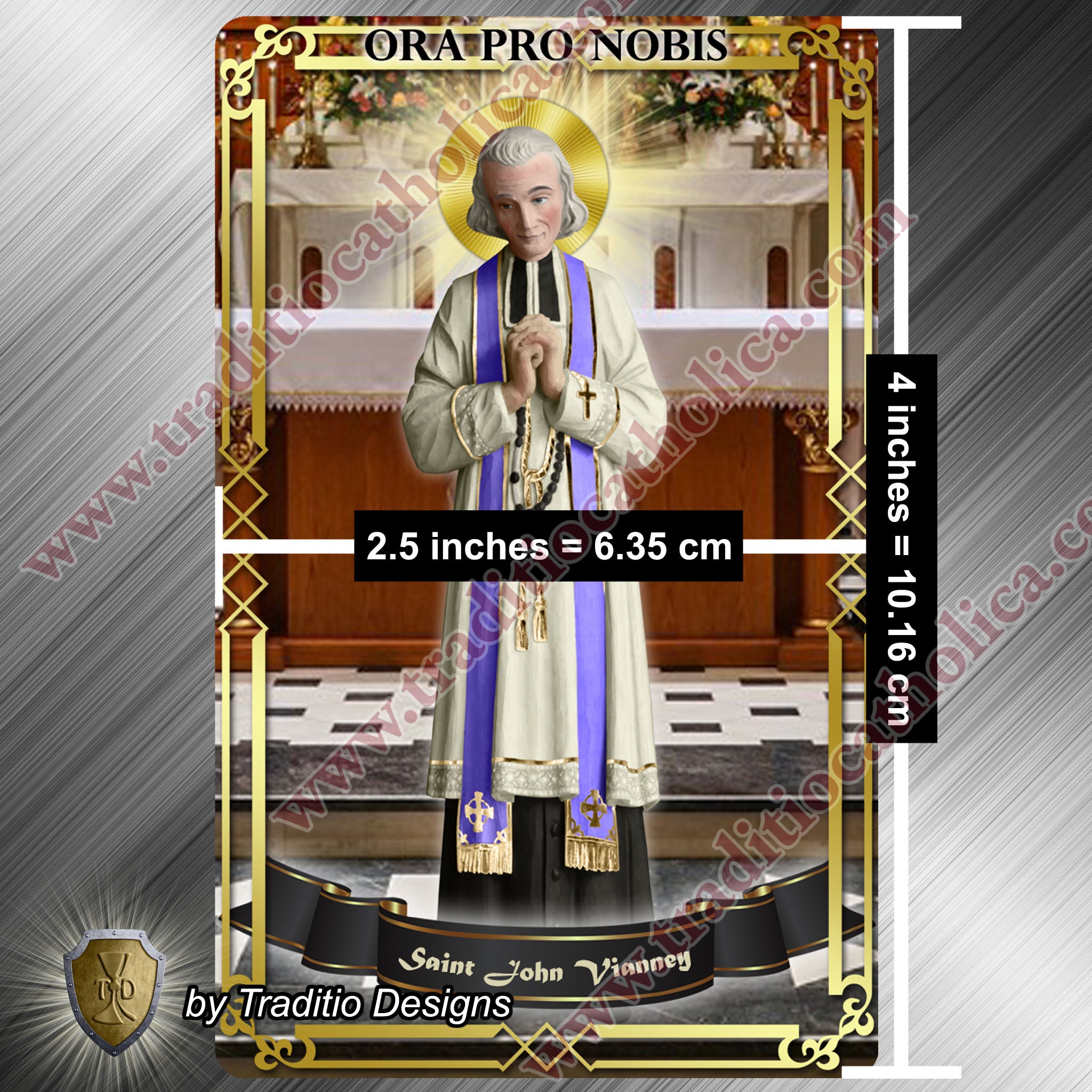 St. John Vianney Flexible Rectangular Magnet | Statue Art Edition | 2.5 x 4-inch Devotional Art