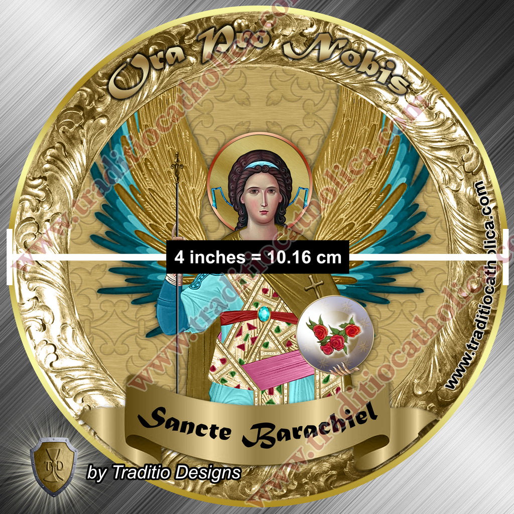 St. Barachiel the Archangel | Orthodox Icon Style Round Magnet | 4-Inch