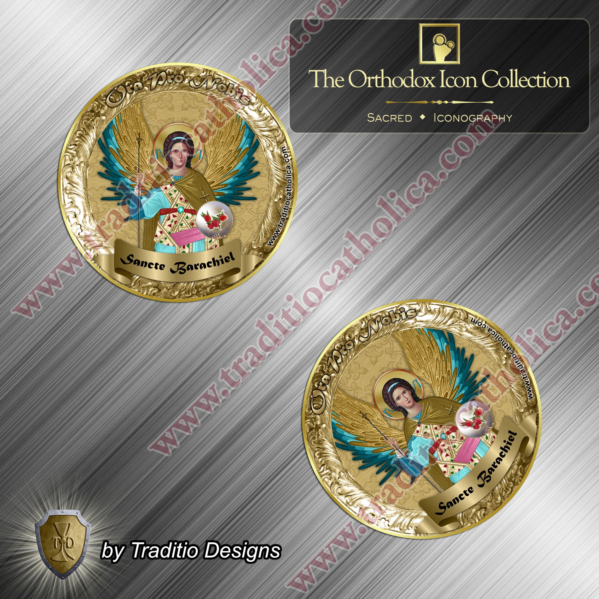 St. Barachiel the Archangel | Orthodox Icon Style Round Magnet | 4-Inch