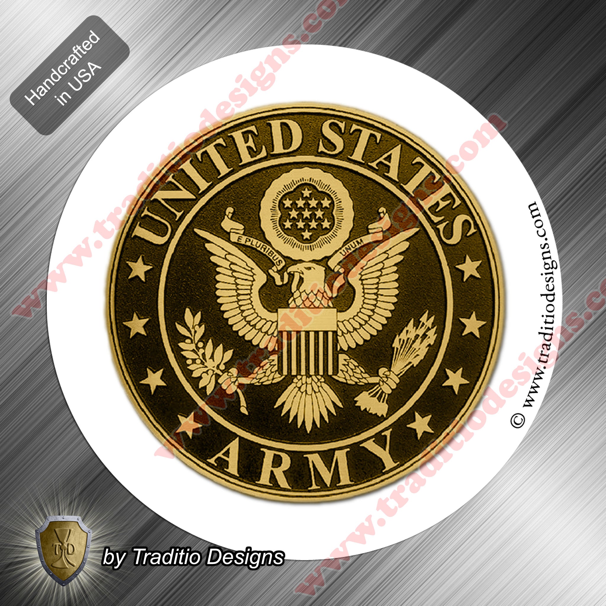 US Army Emblem Flexible Round Magnet | Full Color Edition | 3.5-inch