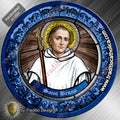 St. Bruno, Spiritual Oppression, Peace of Mind & Sensory Healing | Flexible Round Magnet | Stained Glass Edition