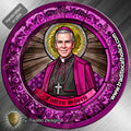 Bl. Fulton J. Sheen, Patron of Infant Health, Heart Relief & Broadcasters | Flexible Round Magnet | Stained Glass Edition