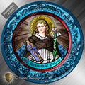 St. Hyacinth | Protection from Drowning & Guardian of the Eucharist | Flexible Round Magnet | Stained Glass Edition