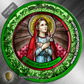 St. Maria Goretti, Patron of Crime Victims | Flexible Round Magnet | Stained Glass Edition