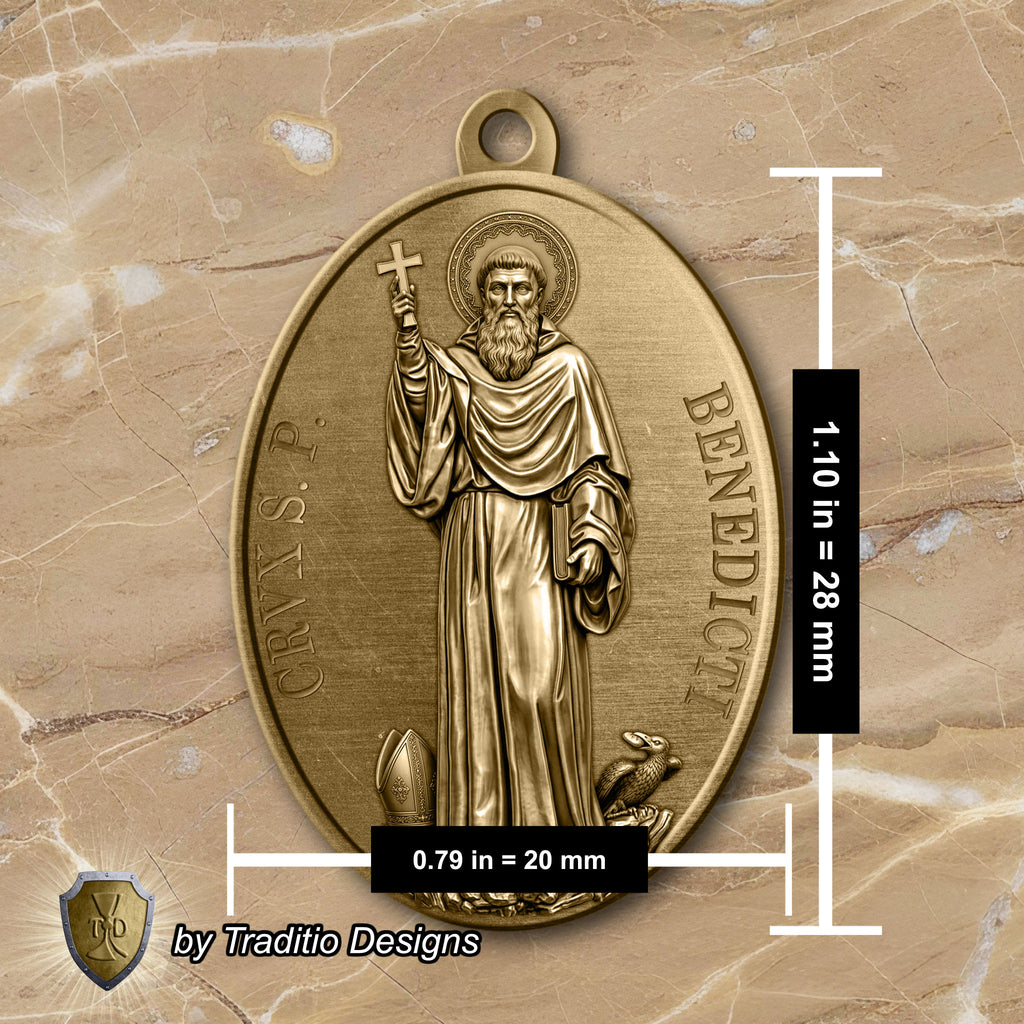 The St. Benedict Medal 18K Gold Plated Pendant | The Deliverance | Traditio Designs Exclusive