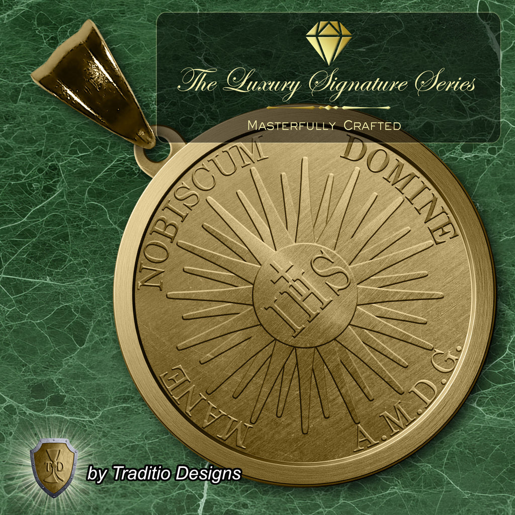 The Holy Face Medal 18K Gold Plated Pendant & 5mm Curb Chain | The Stronghold | Traditio Designs Exclusive