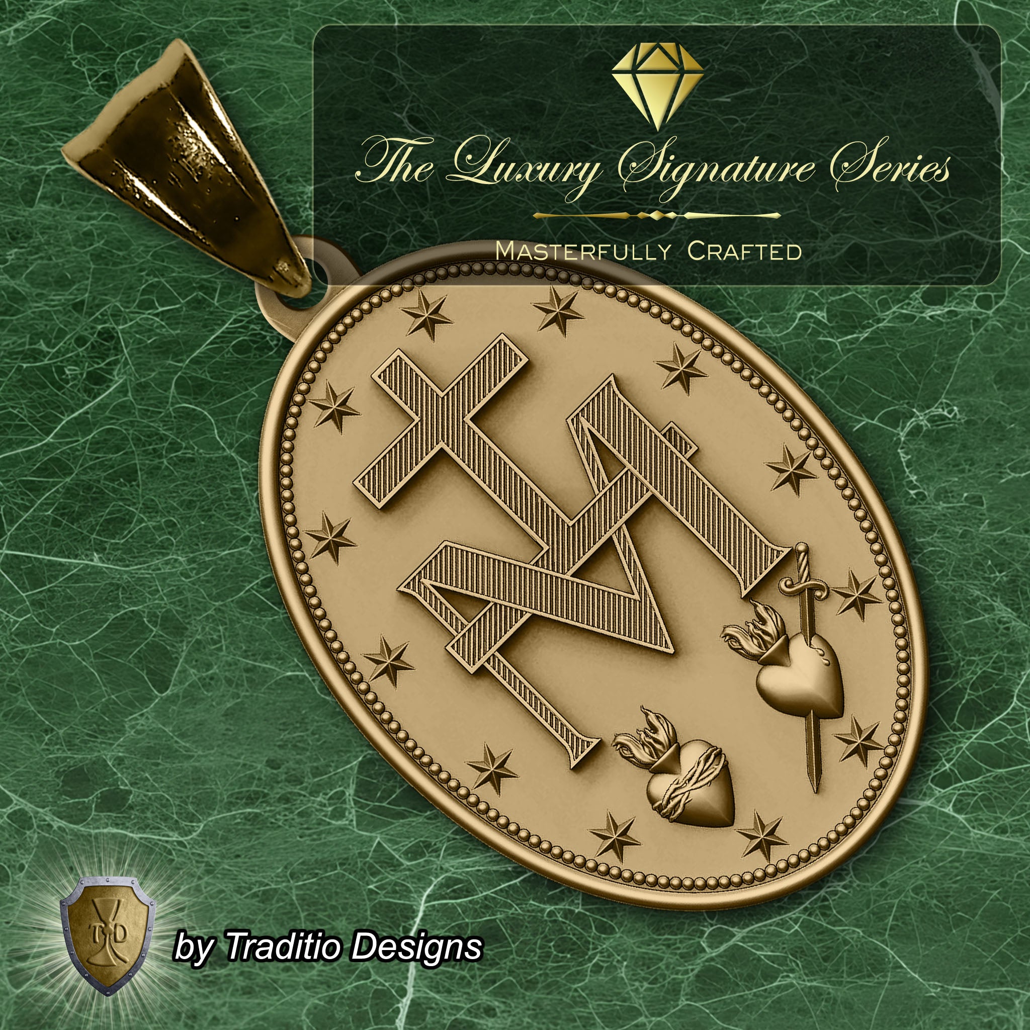 The Miraculous Medal 18K Gold Plated Pendant | The Attack | Traditio Designs Exclusive