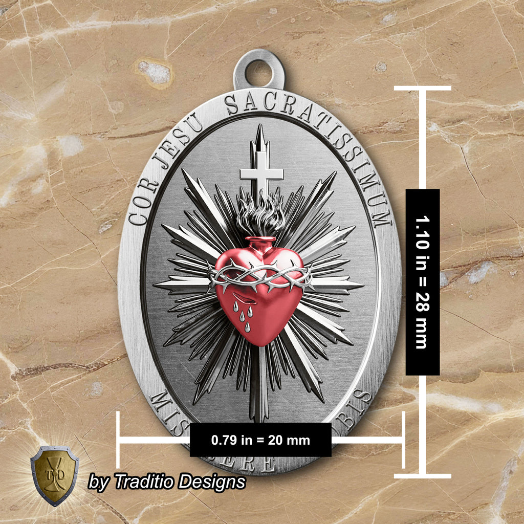 The Two Hearts Medal 18K White Gold Plated Pendant | The Stronghold | Traditio Designs Exclusive (Copy)