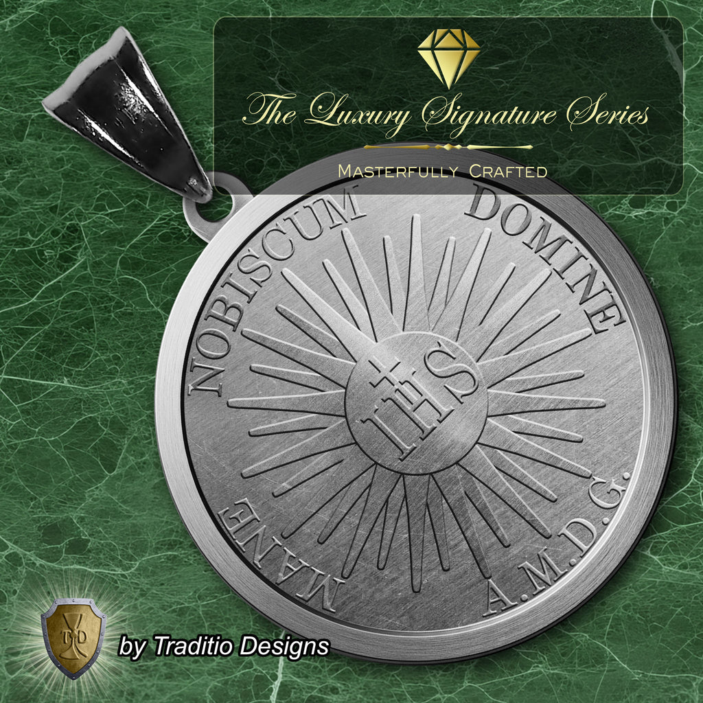 The Holy Face Medal 18K White Gold Plated Pendant | The Attack | Traditio Designs Exclusive