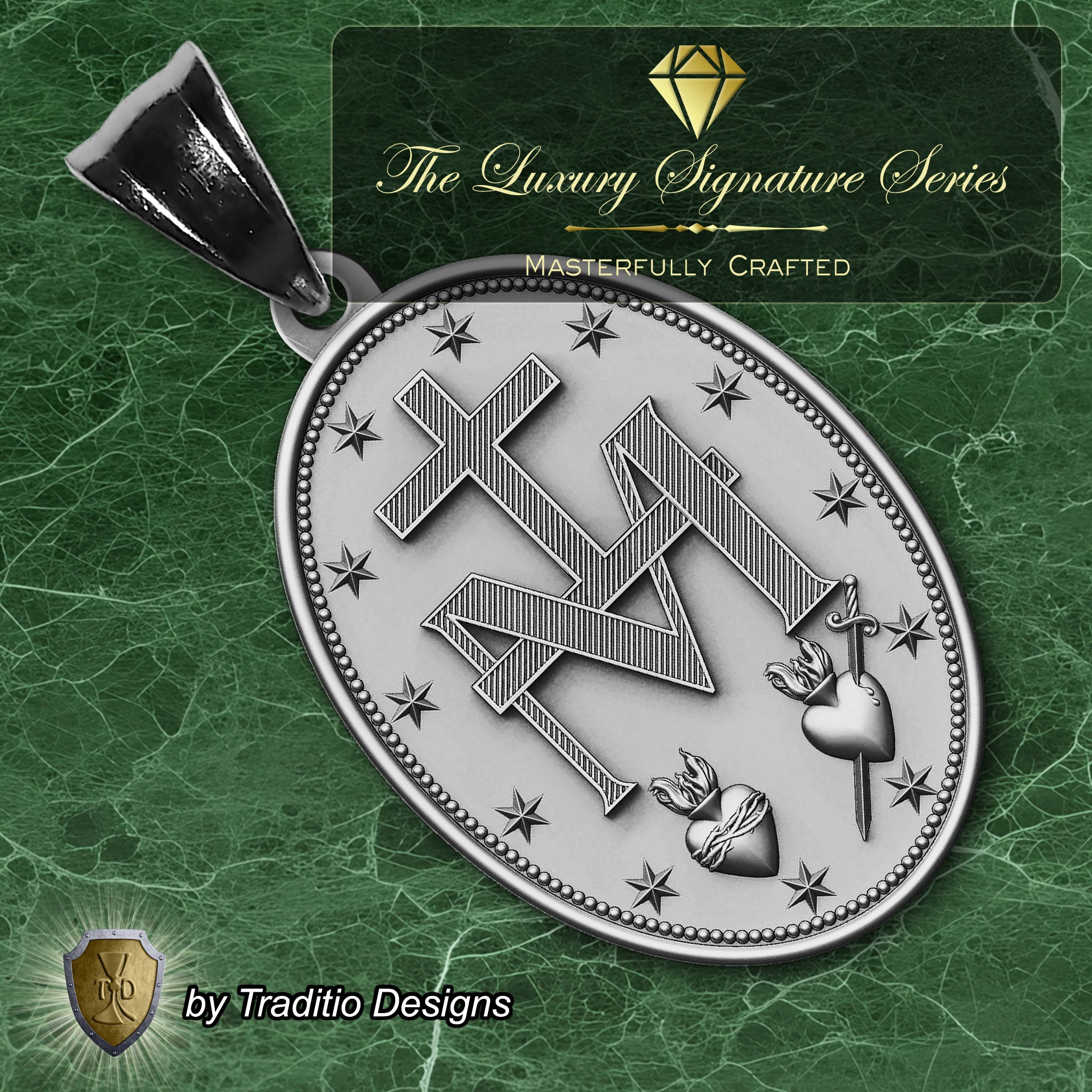 The Miraculous Medal 18K White Gold Plated Pendant | The Attack | Traditio Designs Exclusive (Copy)