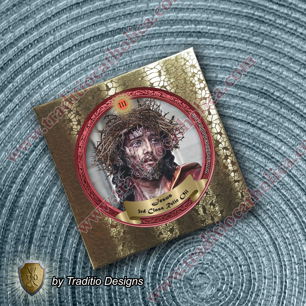 Jesus Christ Relic Anointing Oil | Touched to 20+ Relics of His Life & Passion | Oil or Card Set