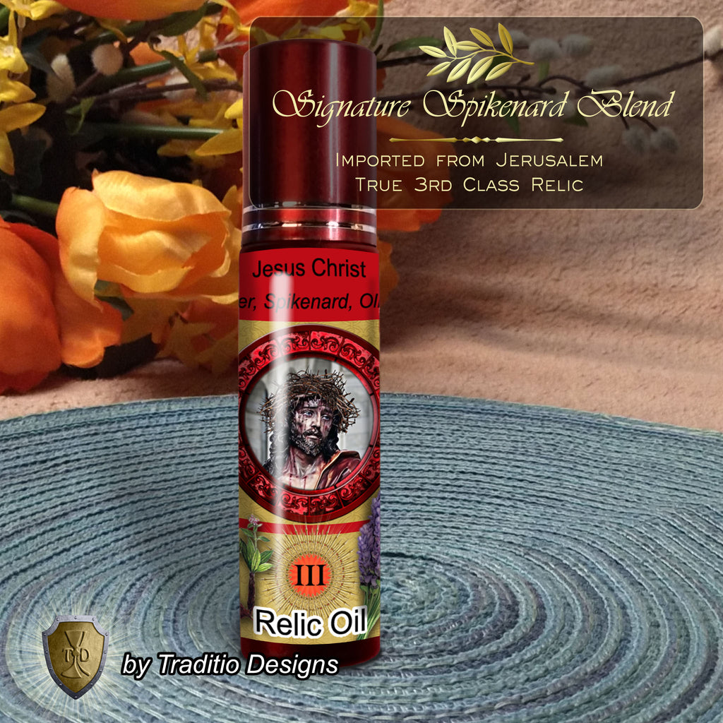 Jesus Christ Relic Anointing Oil | Touched to 20+ Relics of His Life & Passion | Oil or Card Set