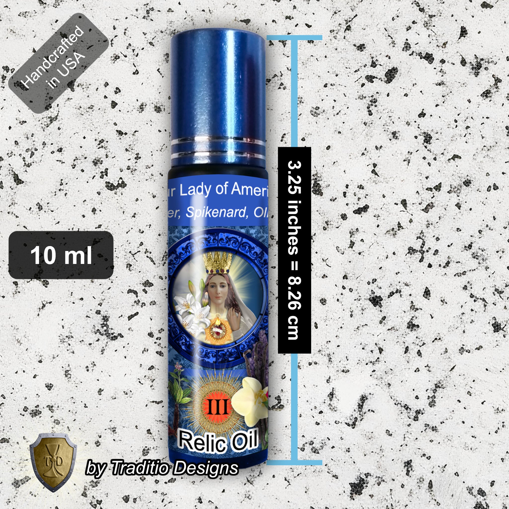 Our Lady of America Relic Anointing Oil | Touched to 9 Blessed Mother Relics | Oil or Card Set