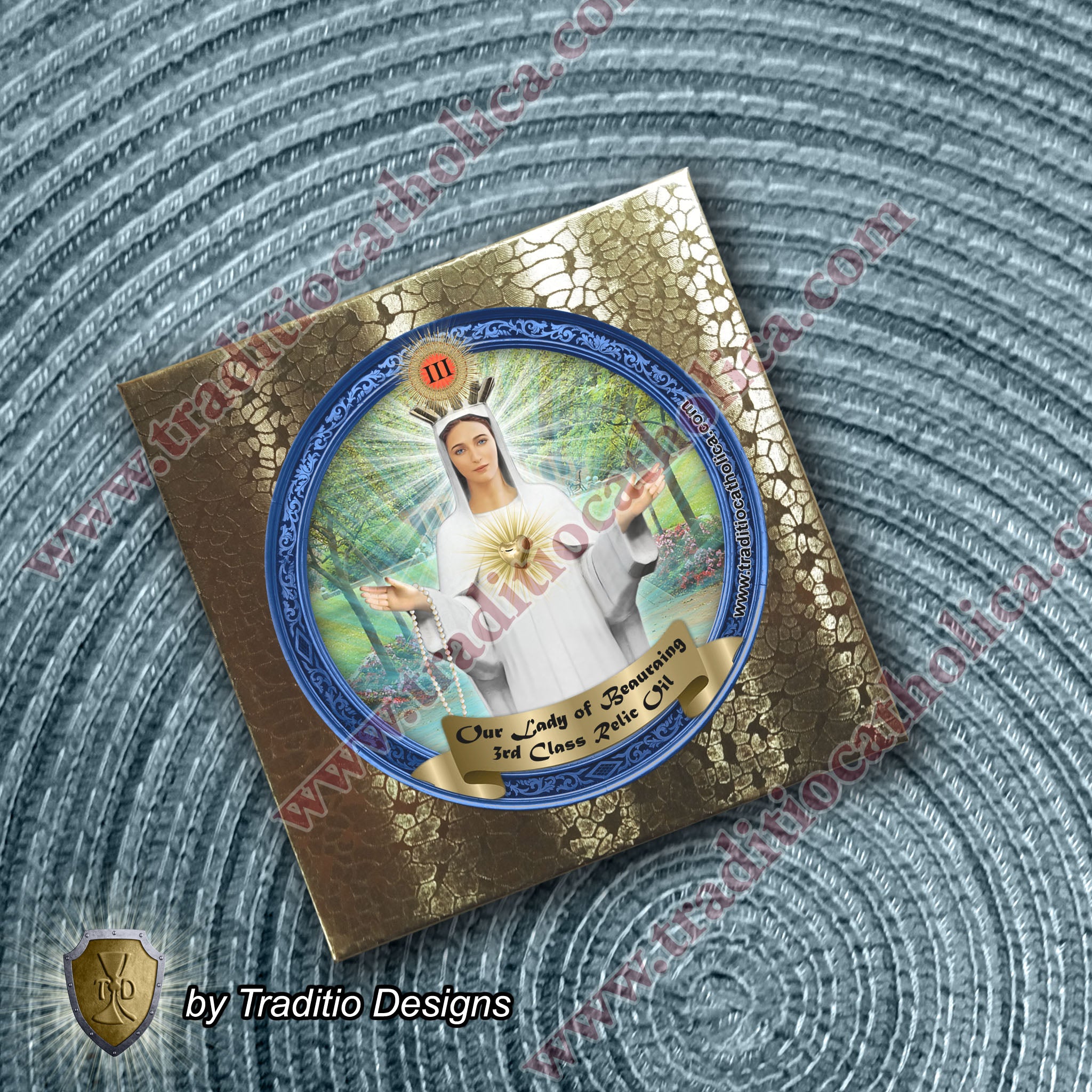 Our Lady of Beauraing Relic Anointing Oil | Touched to 9 Blessed Mother Relics | Oil or Card Set