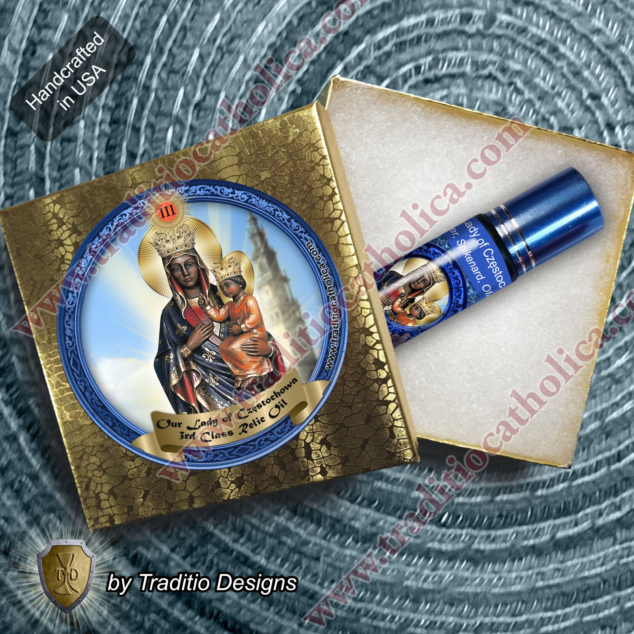 Our Lady of Czestochowa Relic Anointing Oil | Touched to 9 Blessed Mother Relics | Oil or Card Set