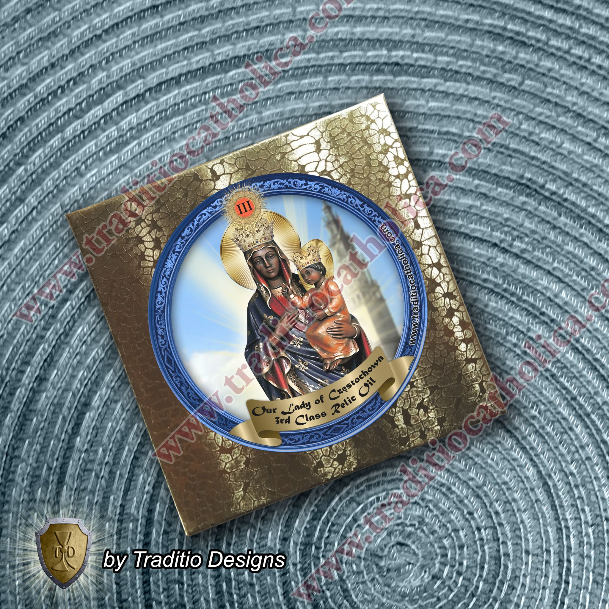 Our Lady of Czestochowa Relic Anointing Oil | Touched to 9 Blessed Mother Relics | Oil or Card Set