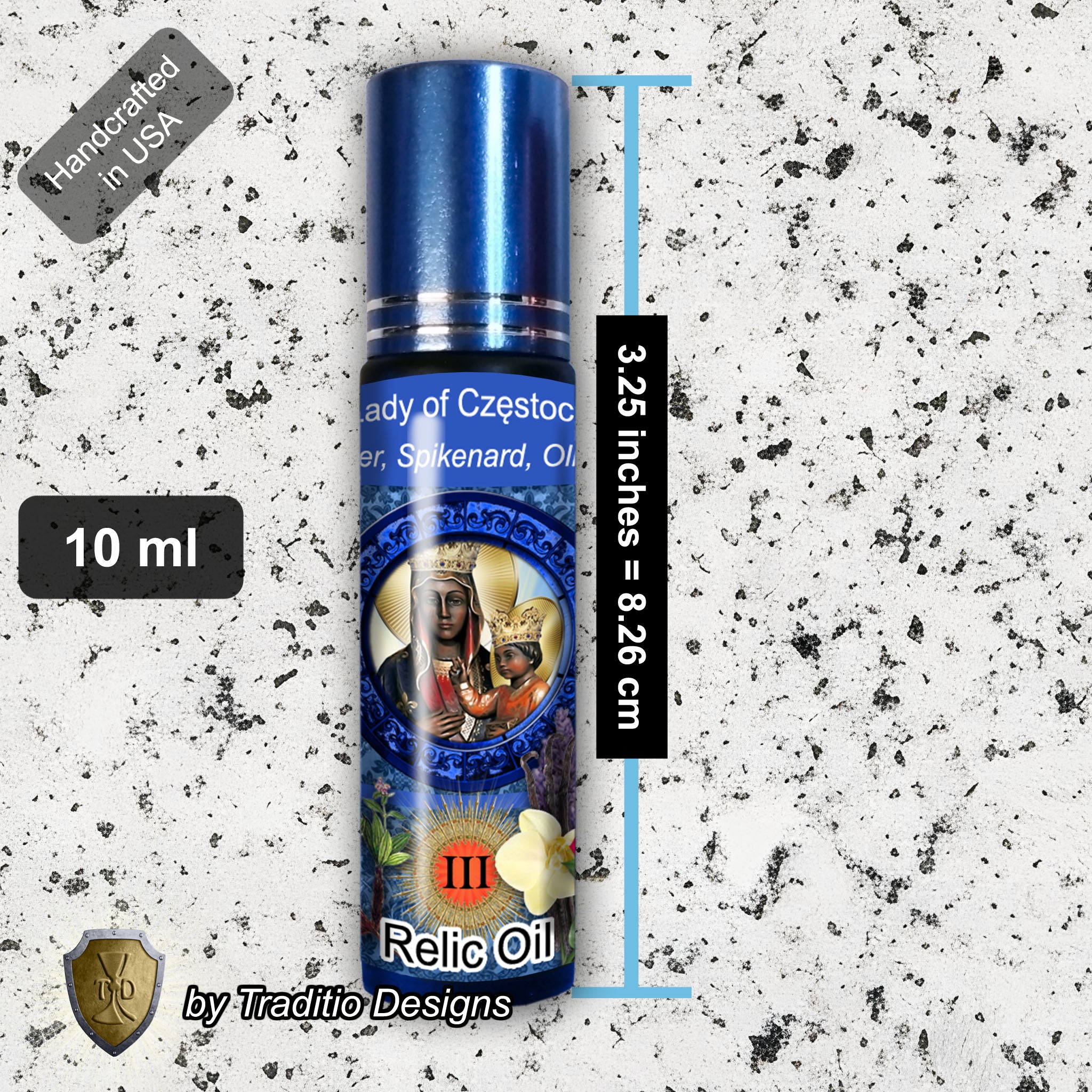 Our Lady of Czestochowa Relic Anointing Oil | Touched to 9 Blessed Mother Relics | Oil or Card Set