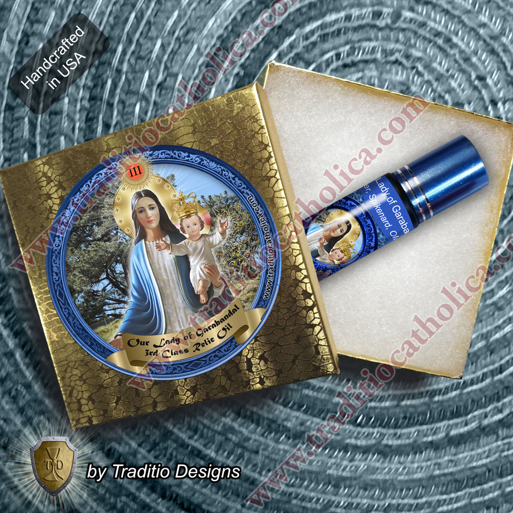 Our Lady of Garabandal Relic Anointing Oil | Touched to 9 Blessed Mother Relics | Oil or Card Set