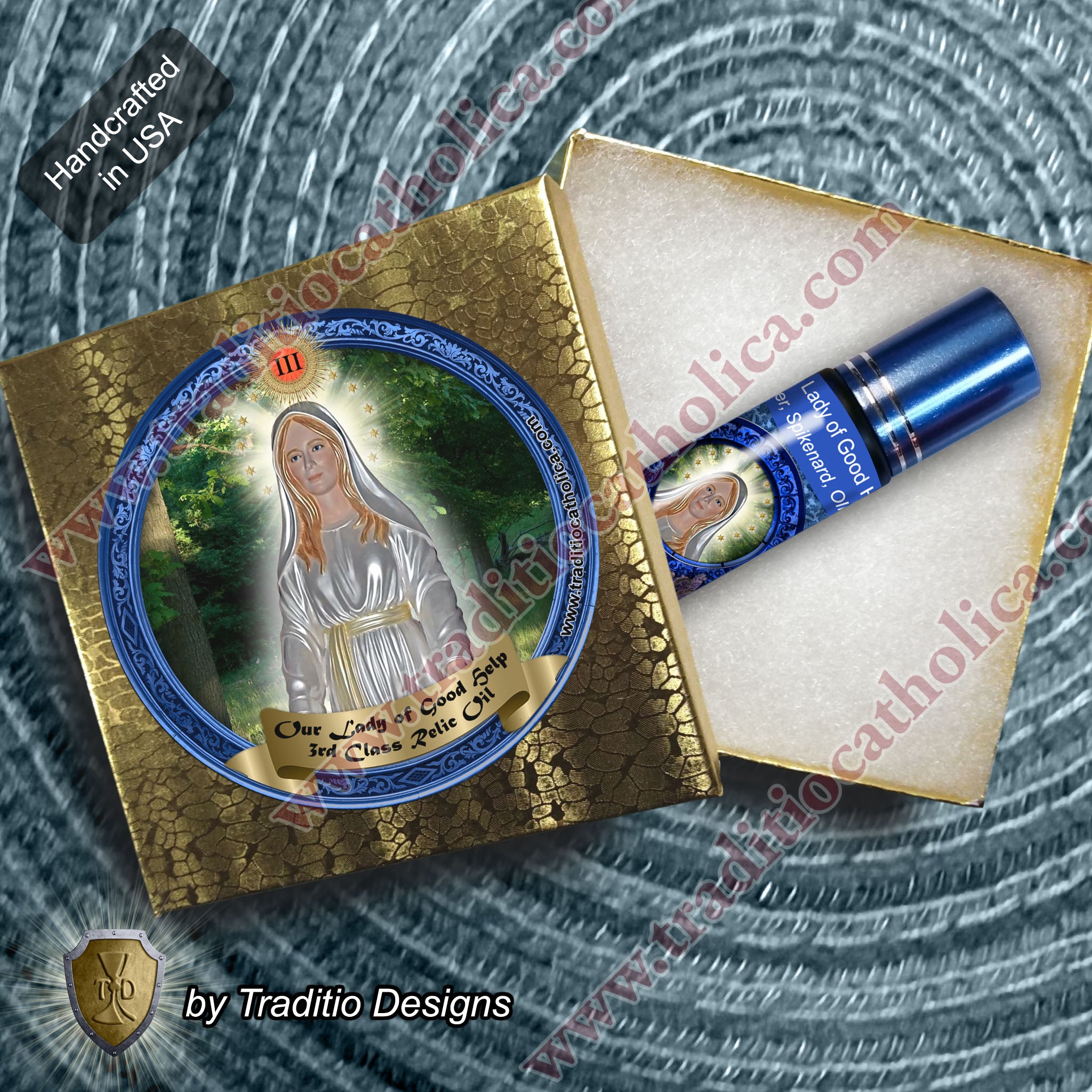 Our Lady of Good Help Relic Anointing Oil | Touched to 9 Blessed Mother Relics | Oil or Card Set