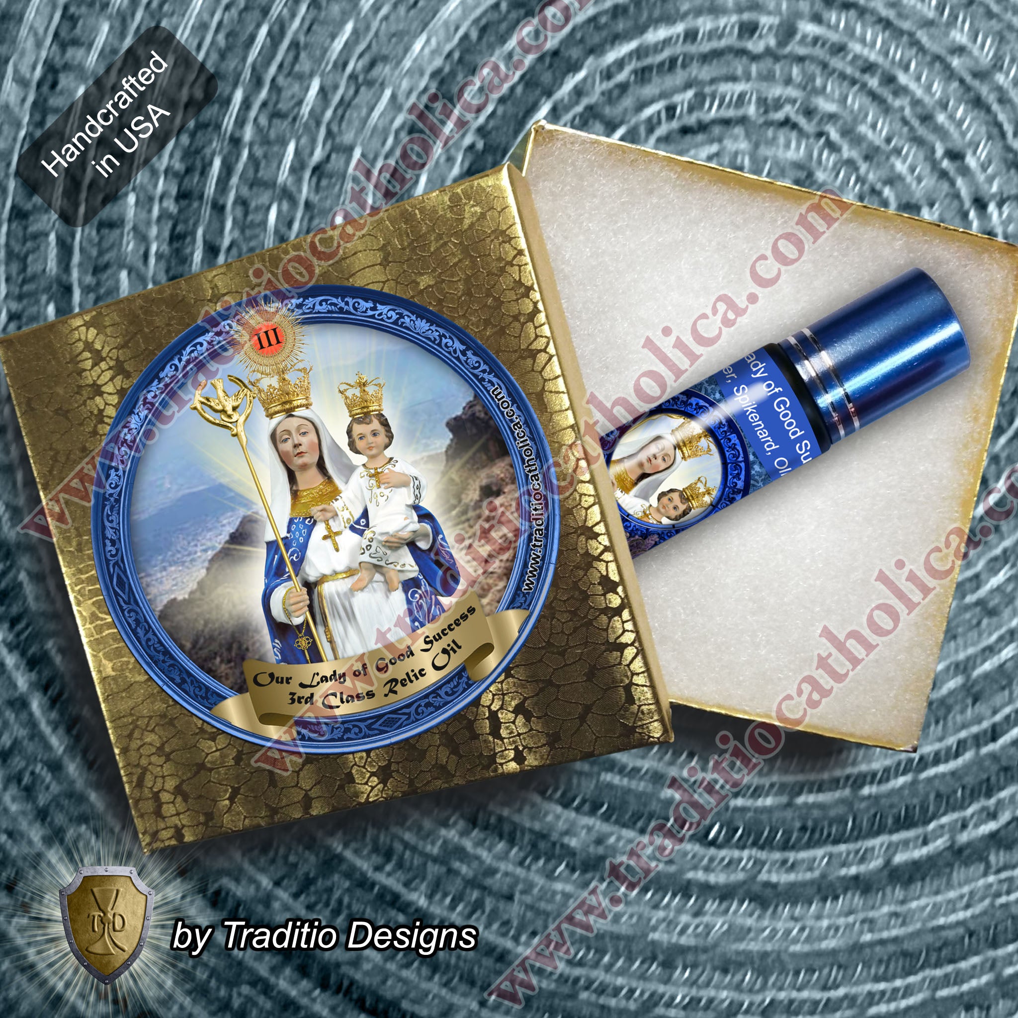 Our Lady of Good Success Relic Anointing Oil | Touched to 9 Blessed Mother Relics | Oil or Card Set