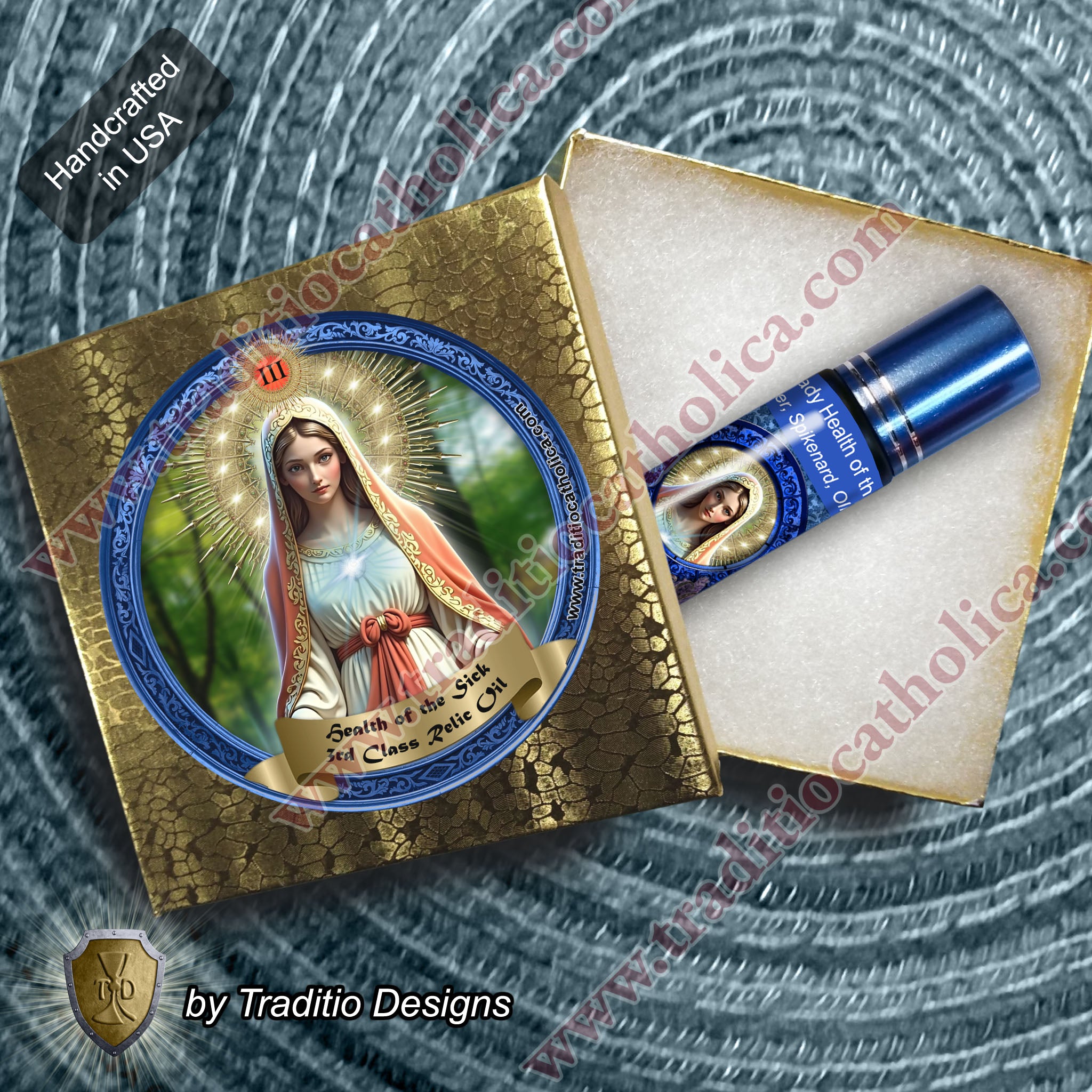 Our Lady Health of the Sick Relic Anointing Oil | Touched to 9 Blessed Mother Relics | Oil or Card Set