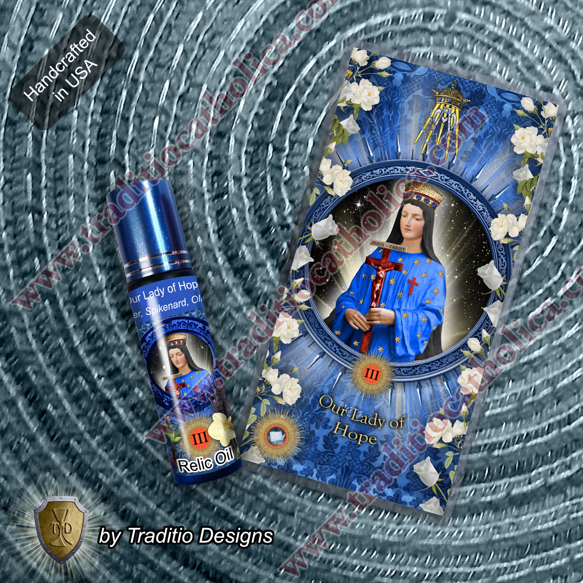 Our Lady of Hope Relic Anointing Oil | Touched to 9 Blessed Mother Relics | Oil or Card Set