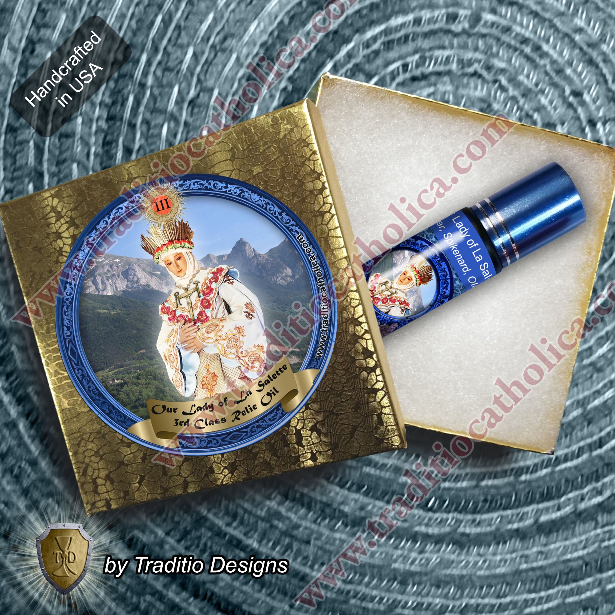 Our Lady of La Salette Relic Anointing Oil | Touched to 9 Blessed Mother Relics | Oil or Card Set