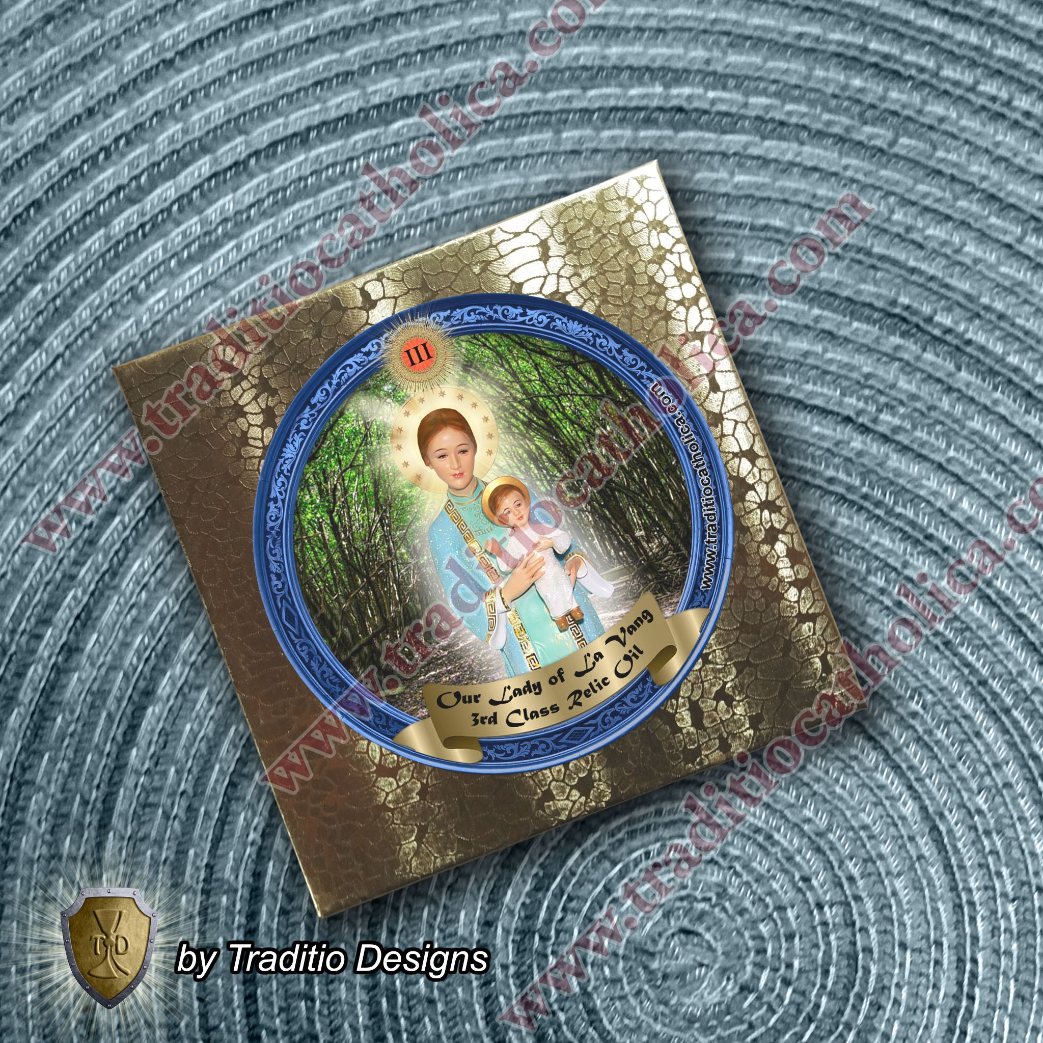 Our Lady of La Vang Relic Anointing Oil | Touched to 9 Blessed Mother Relics | Oil or Card Set