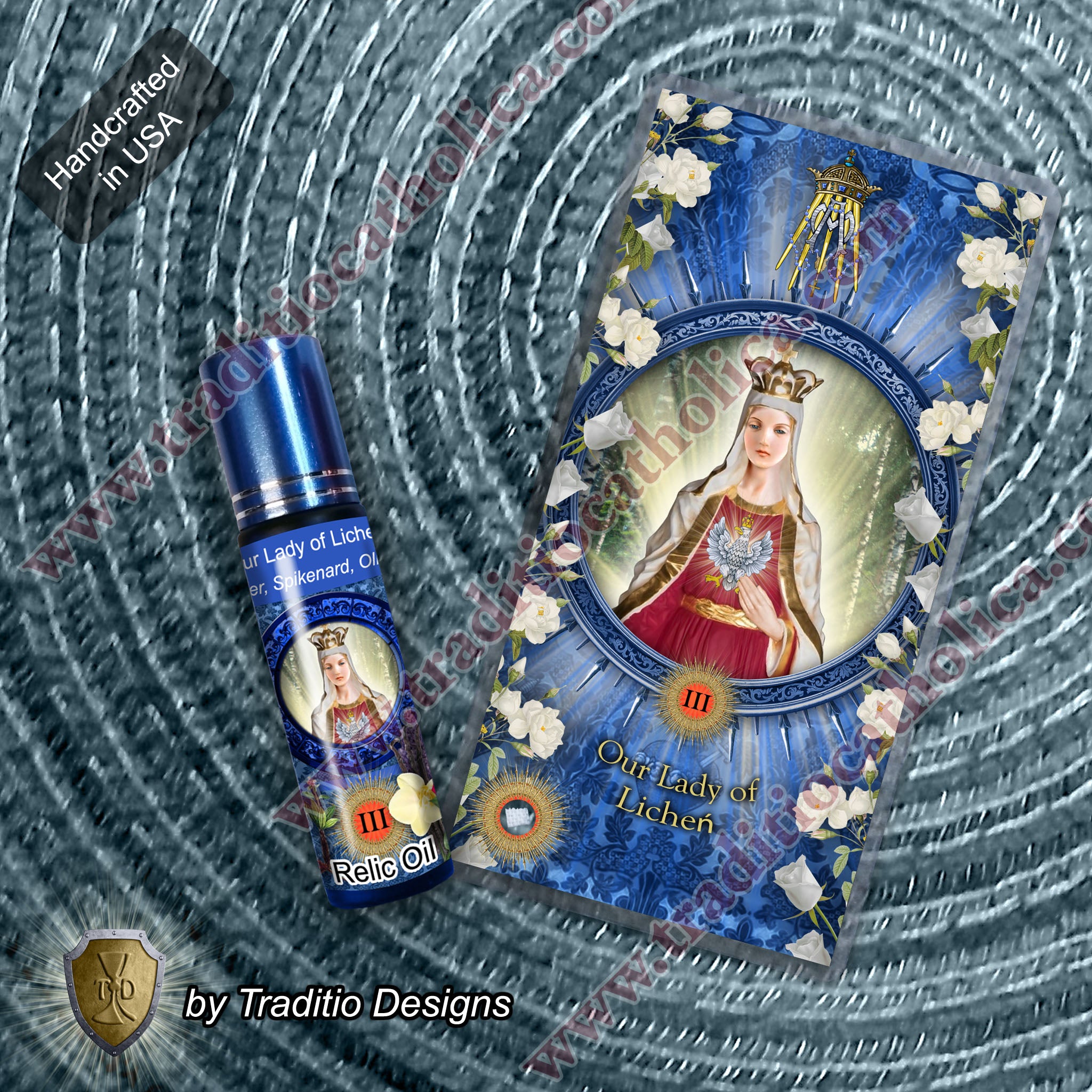 Our Lady of Lichen Relic Anointing Oil | Touched to 9 Blessed Mother Relics | Oil or Card Set