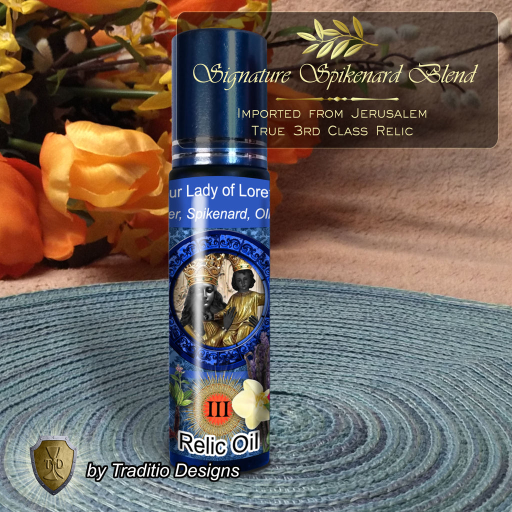 Our Lady of Loreto Relic Anointing Oil | Touched to 9 Blessed Mother Relics | Oil or Card Set