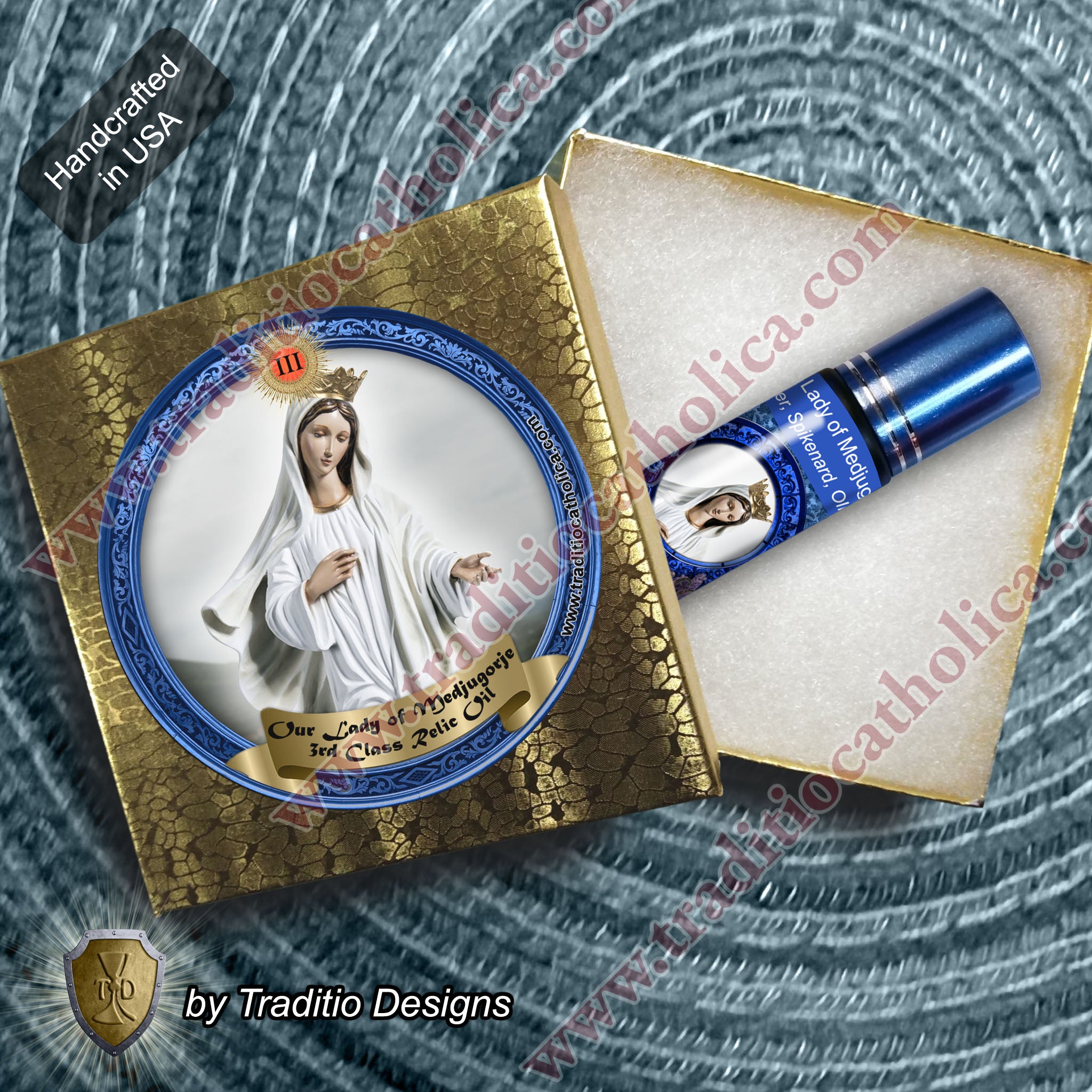 Our Lady of Medjugorje Relic Anointing Oil | Touched to 9 Blessed Mother Relics | Oil or Card Set